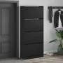 Mueble zapatero con 4 cajones abatibles negro 80x34x187,5 cm de , Zapateros y organizadores de calzado - Ref: Foro24-3214379,...