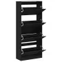 Mueble zapatero con 4 cajones abatibles negro 80x34x187,5 cm de , Zapateros y organizadores de calzado - Ref: Foro24-3214379,...