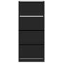 Mueble zapatero con 4 cajones abatibles negro 80x34x187,5 cm de , Zapateros y organizadores de calzado - Ref: Foro24-3214379,...