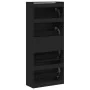 Mueble zapatero con 4 cajones abatibles negro 80x34x187,5 cm de , Zapateros y organizadores de calzado - Ref: Foro24-3214379,...