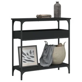 Mesa consola con estante madera ingeniería negra 75x29x75 cm de , Mesas auxiliares - Ref: Foro24-837712, Precio: 49,31 €, Des...