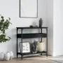 Schwarzer Konsolentisch mit Regal aus Holzwerkstoff 75x29x75 cm. von , Seitentische - Ref: Foro24-837712, Preis: 49,31 €, Rab...
