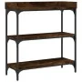 Mesa consola con estantes roble ahumado 75x30x80 cm de , Mesas auxiliares - Ref: Foro24-837814, Precio: 51,51 €, Descuento: %