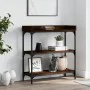 Mesa consola con estantes roble marrón 75x30x80 cm de , Mesas auxiliares - Ref: Foro24-837816, Precio: 47,23 €, Descuento: %