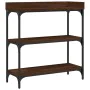 Mesa consola con estantes roble marrón 75x30x80 cm de , Mesas auxiliares - Ref: Foro24-837816, Precio: 47,23 €, Descuento: %