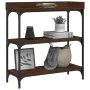 Mesa consola con estantes roble marrón 75x30x80 cm de , Mesas auxiliares - Ref: Foro24-837816, Precio: 47,23 €, Descuento: %