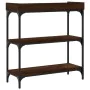 Mesa consola con estantes roble marrón 75x30x80 cm de , Mesas auxiliares - Ref: Foro24-837816, Precio: 47,23 €, Descuento: %