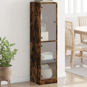 Aparador con puertas de vidrio roble ahumado 35x37x142 cm von , Sideboards - Ref: Foro24-836438, Preis: 92,99 €, Rabatt: %