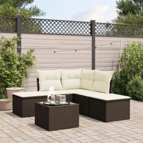 Set sofás de jardín 6 piezas y cojines ratán sintético marrón de , Conjuntos de jardín - Ref: Foro24-3217733, Precio: 340,77 ...