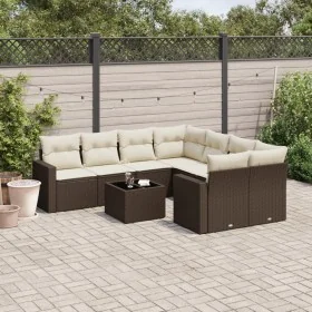 Set de sofás de jardín 9 pzas y cojines ratán sintético marrón by , Garden sets - Ref: Foro24-3218753, Price: 585,39 €, Disco...