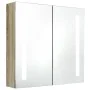 Armario de baño con espejo y LED color roble 62x14x60 cm de vidaXL, Tocadores de baño - Ref: Foro24-326522, Precio: 107,92 €,...