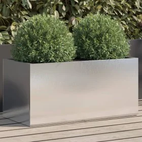 Jardinera de acero inoxidable plateado 62x30x29 cm de , Maceteros y jardineras - Ref: Foro24-841593, Precio: 68,55 €, Descuen...