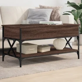 Mesa de centro madera ingeniería metal marrón 100x50x50 cm de , Mesas de centro - Ref: Foro24-845360, Precio: 88,73 €, Descue...