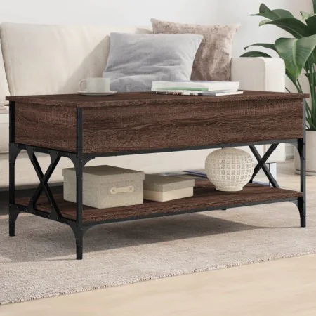Mesa de centro madera ingeniería metal marrón 100x50x50 cm de , Mesas de centro - Ref: Foro24-845360, Precio: 88,73 €, Descue...