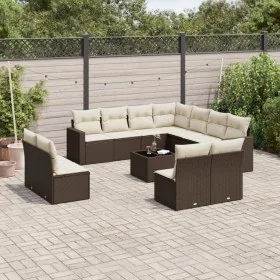 Set de sofás de jardín y cojines 12 pzas ratán sintético marrón by , Modular outdoor sofas - Ref: Foro24-3251480, Price: 761,...