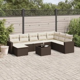 Set de sofás de jardín 9 pzas y cojines ratán sintético marrón von , Modulare Sofas für den Außenbereich - Ref: Foro24-325171...