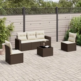 Set sofás de jardín 6 piezas y cojines ratán sintético marrón de , Conjuntos de jardín - Ref: Foro24-3218793, Precio: 378,98 ...