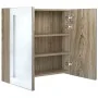 Armario de baño con espejo y LED color roble 62x14x60 cm de vidaXL, Tocadores de baño - Ref: Foro24-326522, Precio: 107,92 €,...