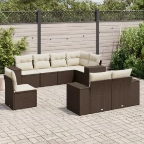 Set sofás de jardín 8 piezas y cojines ratán sintético marrón de , Conjuntos de jardín - Ref: Foro24-3255180, Precio: 588,00 ...