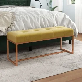 Senfgelbe Samtbank 110x36x45 cm von , Bänke für Hallen und Lager - Ref: Foro24-350602, Preis: 108,02 €, Rabatt: %