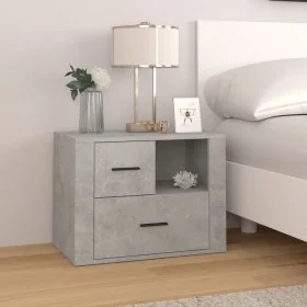 Mesita de noche madera contrachapada gris hormigón 60x36x45 cm de , Mesitas de noche - Ref: Foro24-816740, Precio: 81,02 €, D...