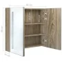 Armario de baño con espejo y LED color roble 62x14x60 cm de vidaXL, Tocadores de baño - Ref: Foro24-326522, Precio: 107,92 €,...