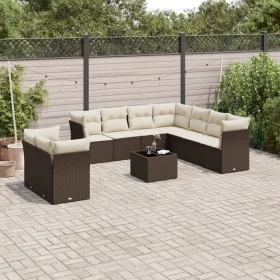 Set de sofás de jardín 10 pzas y cojines ratán sintético marrón de , Conjuntos de jardín - Ref: Foro24-3249692, Precio: 682,7...