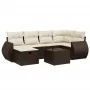 7-piece garden sofa set with brown PE rattan cushions by , Garden sets - Ref: Foro24-3264119, Price: 474,55 €, Discount: %