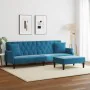 2-Sitzer-Schlafsofa mit Kissen und blauem Samthocker von , Sofas - Ref: Foro24-3216218, Preis: 374,33 €, Rabatt: %