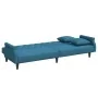 Sofá cama de 2 plazas con almohadas y taburete terciopelo azul de , Sofás - Ref: Foro24-3216218, Precio: 374,33 €, Descuento: %