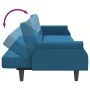 Sofá cama de 2 plazas con almohadas y taburete terciopelo azul de , Sofás - Ref: Foro24-3216218, Precio: 374,33 €, Descuento: %