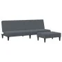 Sofá cama de 2 plazas con taburete terciopelo gris oscuro de , Sofás - Ref: Foro24-3216232, Precio: 281,33 €, Descuento: %