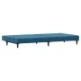 Sofá cama de 2 plazas con taburete terciopelo azul de , Sofás - Ref: Foro24-3216230, Precio: 294,32 €, Descuento: %