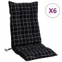 Cojines para silla respaldo alto 6 uds tela a cuadros negro de , Cojines para sillas y sofás - Ref: Foro24-377652, Precio: 11...
