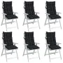 Cojines para silla respaldo alto 6 uds tela a cuadros negro de , Cojines para sillas y sofás - Ref: Foro24-377652, Precio: 11...