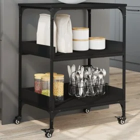 Carrito de cocina madera de ingeniería negro 60x41x80,5 cm de , Carros de cocina y comedor - Ref: Foro24-842401, Precio: 82,8...