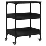 Carrito de cocina madera de ingeniería negro 60x41x80,5 cm by , Kitchen and dining carts - Ref: Foro24-842401, Price: 82,86 €...
