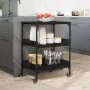 Carrito de cocina madera de ingeniería negro 60x41x80,5 cm by , Kitchen and dining carts - Ref: Foro24-842401, Price: 82,86 €...