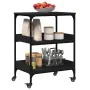 Carrito de cocina madera de ingeniería negro 60x41x80,5 cm by , Kitchen and dining carts - Ref: Foro24-842401, Price: 82,86 €...