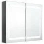 Armario de baño con espejo LED gris brillante 80x12x68 cm de vidaXL, Tocadores de baño - Ref: Foro24-326514, Precio: 160,05 €...