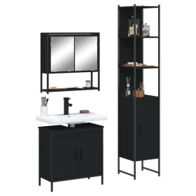 Juego de muebles de baño 3 pzas madera contrachapada negro de , Muebles de baño - Ref: Foro24-3214680, Precio: 185,44 €, Desc...