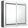 Armario de baño con espejo LED gris brillante 80x12x68 cm de vidaXL, Tocadores de baño - Ref: Foro24-326514, Precio: 160,05 €...