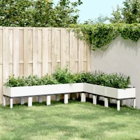 Jardinera con patas PP blanco 200x160x42 cm de , Maceteros y jardineras - Ref: Foro24-367914, Precio: 171,86 €, Descuento: %