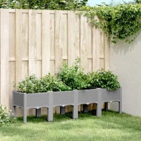 Jardinera con patas PP gris claro 160x40x42 cm de , Maceteros y jardineras - Ref: Foro24-367902, Precio: 89,49 €, Descuento: %