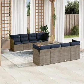 Set de sofás de jardín 9 pzas con cojines ratán sintético gris de , Conjuntos de jardín - Ref: Foro24-3255858, Precio: 643,97...