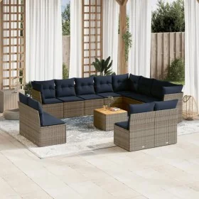 Set sofás de jardín con cojines 13 piezas ratán sintético gris de , Conjuntos de jardín - Ref: Foro24-3256264, Precio: 961,02...