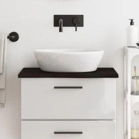 Dark brown treated solid wood bathroom countertop 60x60x2 cm by , Countertops - Ref: Foro24-3156206, Price: 44,84 €, Discount: %