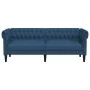 Sofá Chesterfield de 3 plazas tela azul de , Sofás - Ref: Foro24-372562, Precio: 328,56 €, Descuento: %