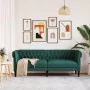 Sofá Chesterfield de 3 plazas tela verde oscuro de , Sofás - Ref: Foro24-372560, Precio: 344,02 €, Descuento: %