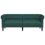 Sofá Chesterfield de 3 plazas tela verde oscuro de , Sofás - Ref: Foro24-372560, Precio: 344,02 €, Descuento: %